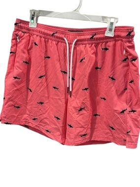 SurfCuz Coral Shark Print Swim Trunks Men’s Large